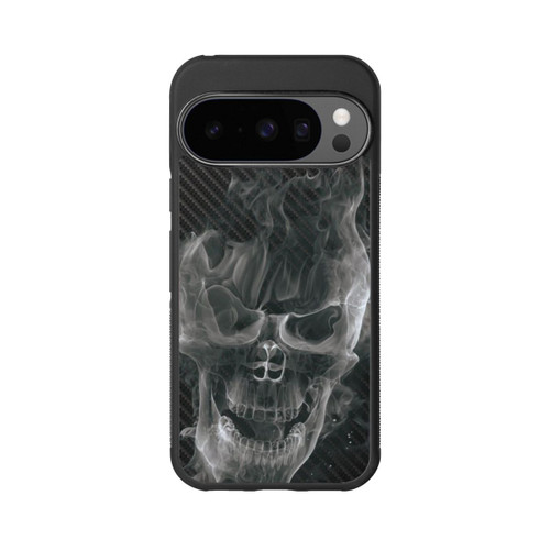 Google Pixel 10 Pro Base Case rauchender Totenkopf Carbon
