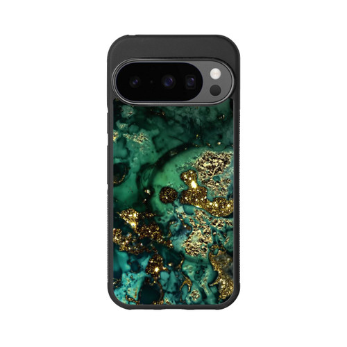 Google Pixel 10 Pro Base Case Cyan Glitzer Marmorlook