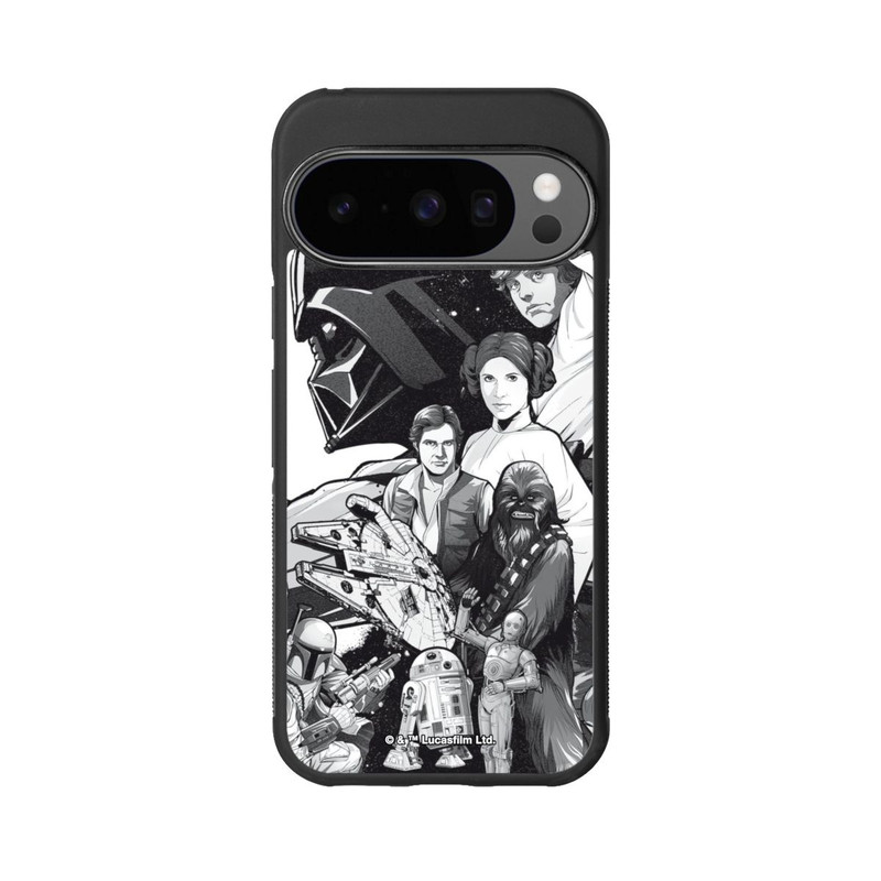Pixel 10 Pro Base Case StarWars Charaktere - Schwarz-Weiß