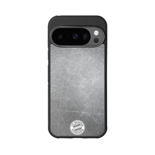 Google Pixel 10 Pro Base Case Klassisches FCB Logo Klein - Weiß auf Metalllook