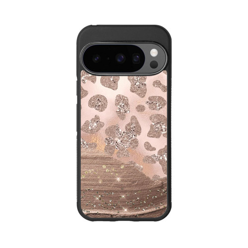 Google Pixel 10 Pro Base Case Silberner Leoparden Glitzerlook