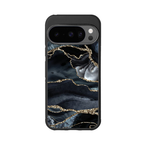 Google Pixel 10 Pro Base Case Dunkler Marmor Gold Glitzerlook