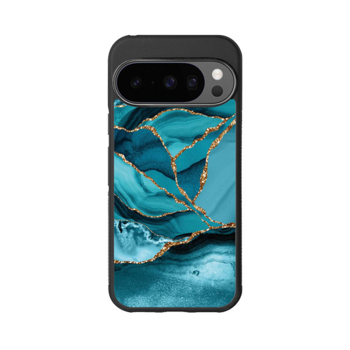 Google Pixel 10 Pro Base Case Eisblaue Marmor Landschaft