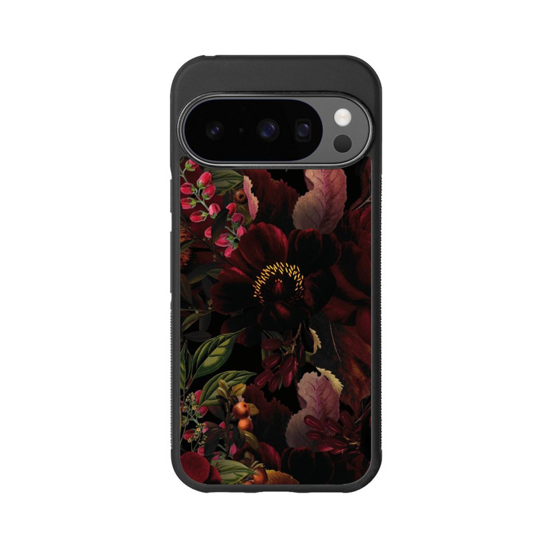 Pixel 10 Pro Base Case Dunkle Rote Vintage Barock Rosen