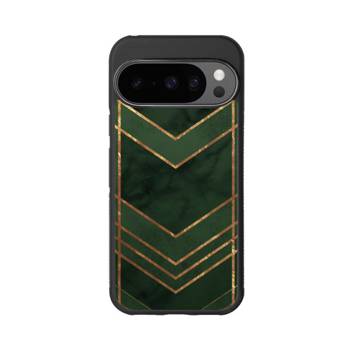 Google Pixel 10 Pro Base Case Dunkelgrün gemustert Goldene Streifen