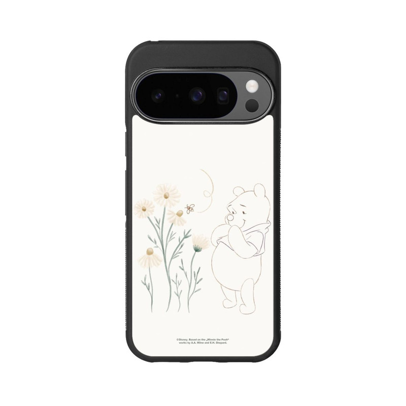 Pixel 10 Pro Base Case Winnie Puuh sieht sich Gänseblümchen an