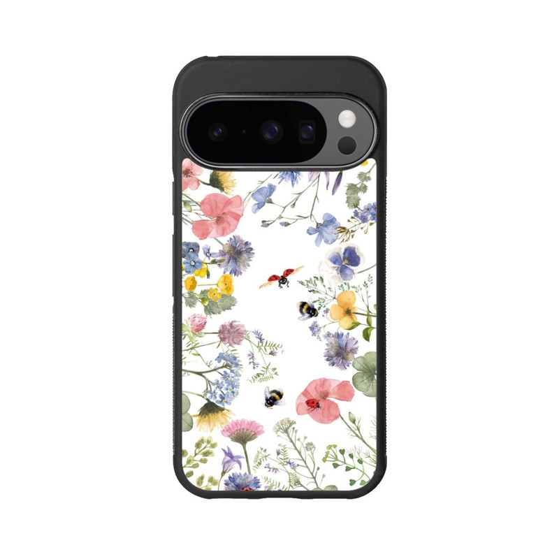 Pixel 10 Pro Base Case Bunte Frühlingsblumen und Bienen