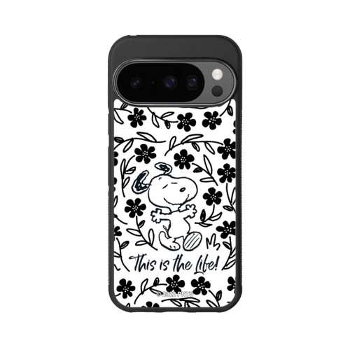 Google Pixel 10 Pro Base Case Snoopy schwarz und weiß This Is The Life
