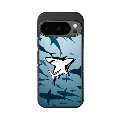 Google Pixel 10 Pro Base Case Haie Muster Blau