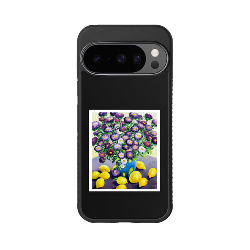 Google Pixel 10 Pro Base Case Purple Asters and Lemons by Christopher Ryland