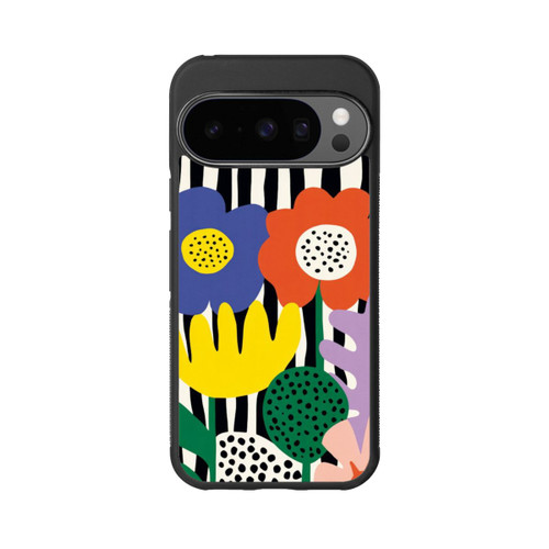 Google Pixel 10 Pro Base Case Flowers Striped Background