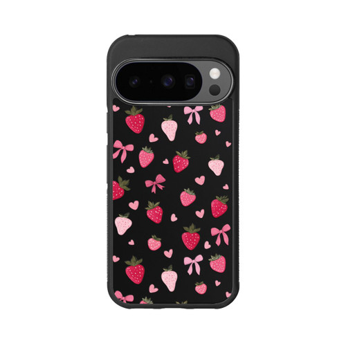 Google Pixel 10 Pro Base Case Erdbeer Herz Schleifen Pink Muster Transparent