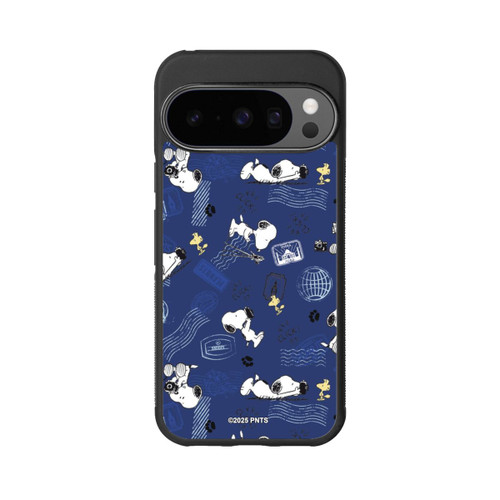 Google Pixel 10 Pro Base Case Peanuts Travel Stamps Pattern Blue