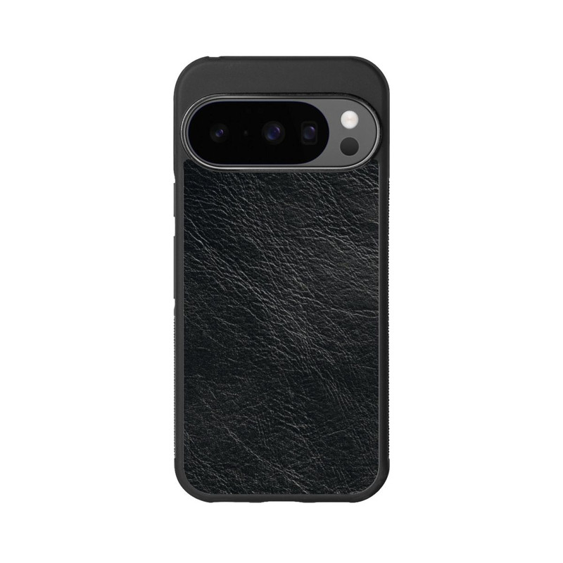 Pixel 10 Pro Base Case Schwarzer Lederlook Hintergrund
