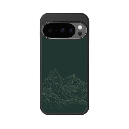 Google Pixel 10 Pro Base Case Berg Line Art Grün