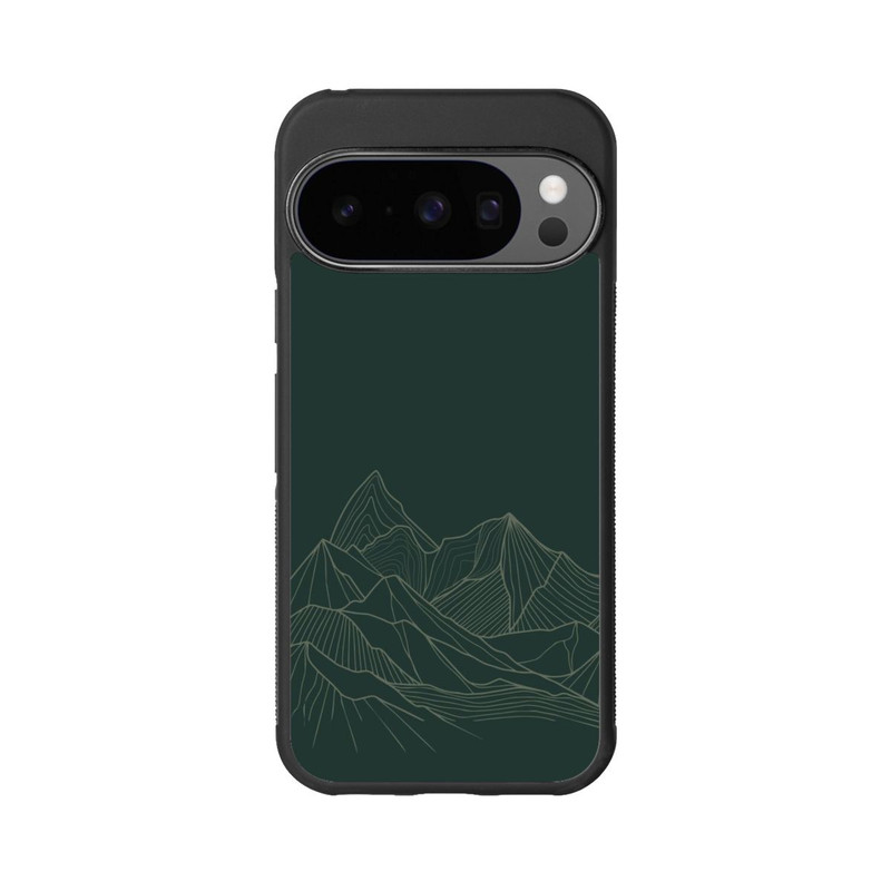 Pixel 10 Pro Base Case Berg Line Art Grün