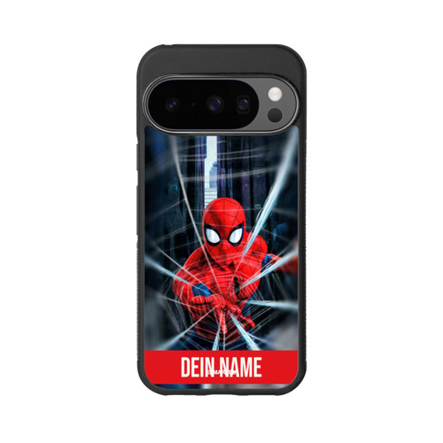 Google Pixel 10 Pro Base Case Spiderman Webs in Action Personalisierbar