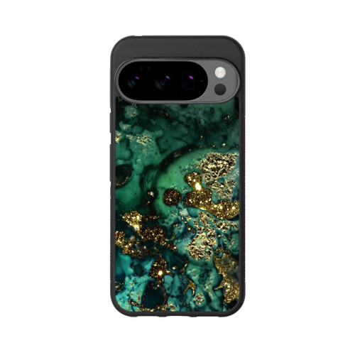 Google Pixel 10 Pro XL Base Case Cyan Glitzer Marmorlook