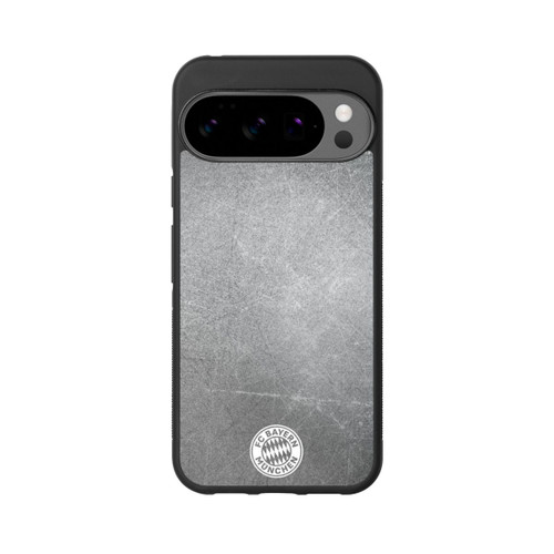 Google Pixel 10 Pro XL Base Case Klassisches FCB Logo Klein - Weiß auf Metalllook