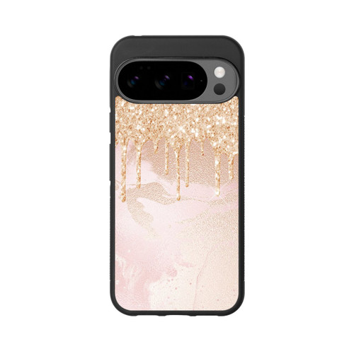 Google Pixel 10 Pro XL Base Case  Roségoldener Glitzer Tropfen Look