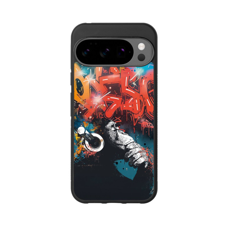 Pixel 10 Pro XL Base Case Affe Stereo Kopfhörer Graffiti Street Art