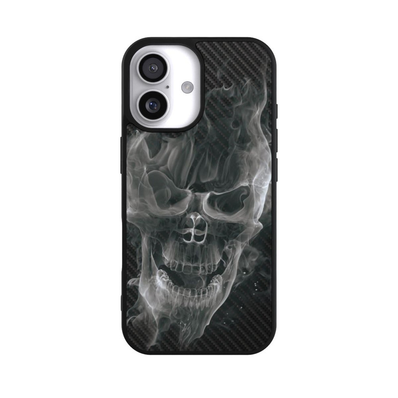 iPhone 17 Base Case rauchender Totenkopf Carbon