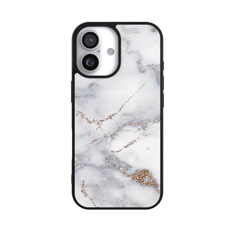 iPhone 17 Base Case Silberglitzer Marmorlook