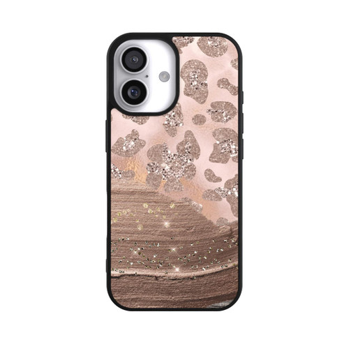  Base Case Silberner Leoparden Glitzerlook