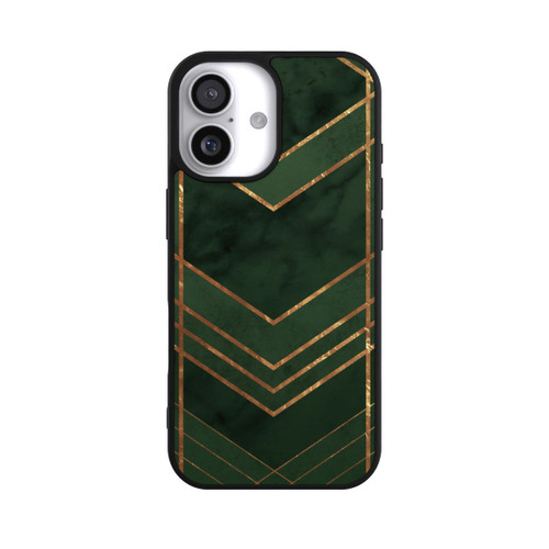 Apple iPhone 17 Base Case Dunkelgrün gemustert Goldene Streifen