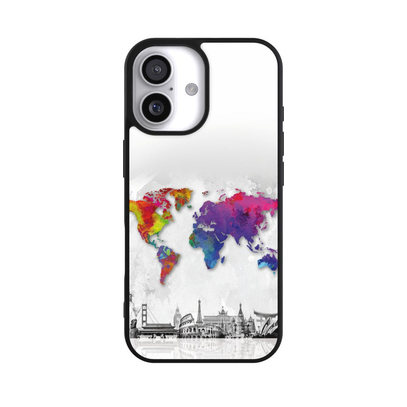 iPhone 17 Base Case Weltkarte mit Skyline