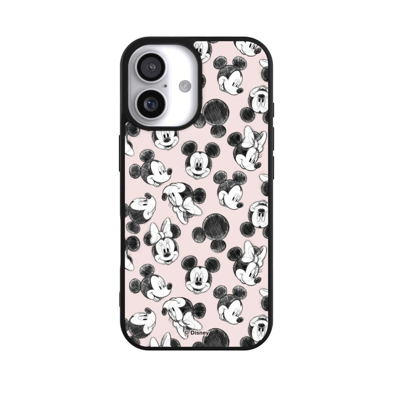 iPhone 17 Base Case Minnie & Mickey Viele Gesichter Pink