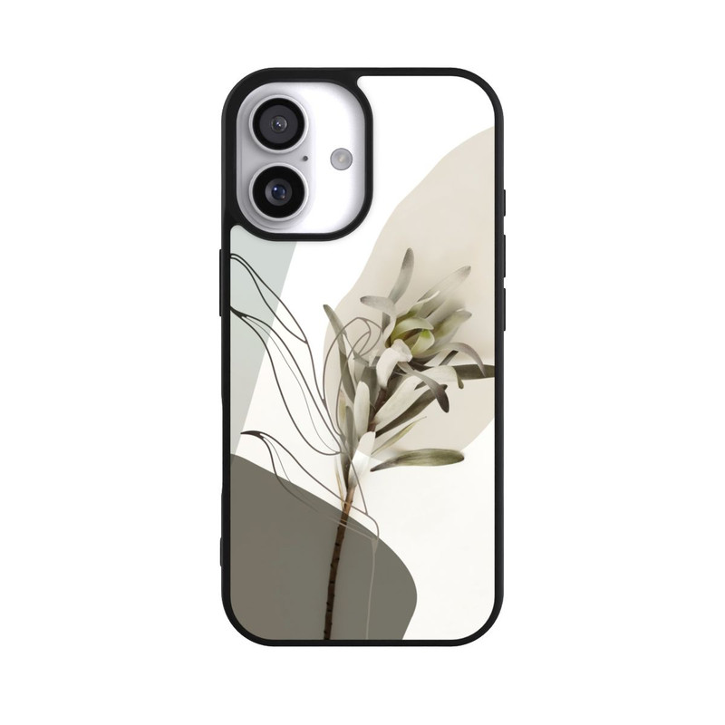 iPhone 17 Base Case Boho Line Art Olivgrün