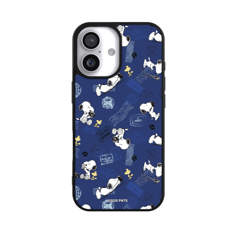 iPhone 17 Base Case Peanuts Travel Stamps Pattern Blue