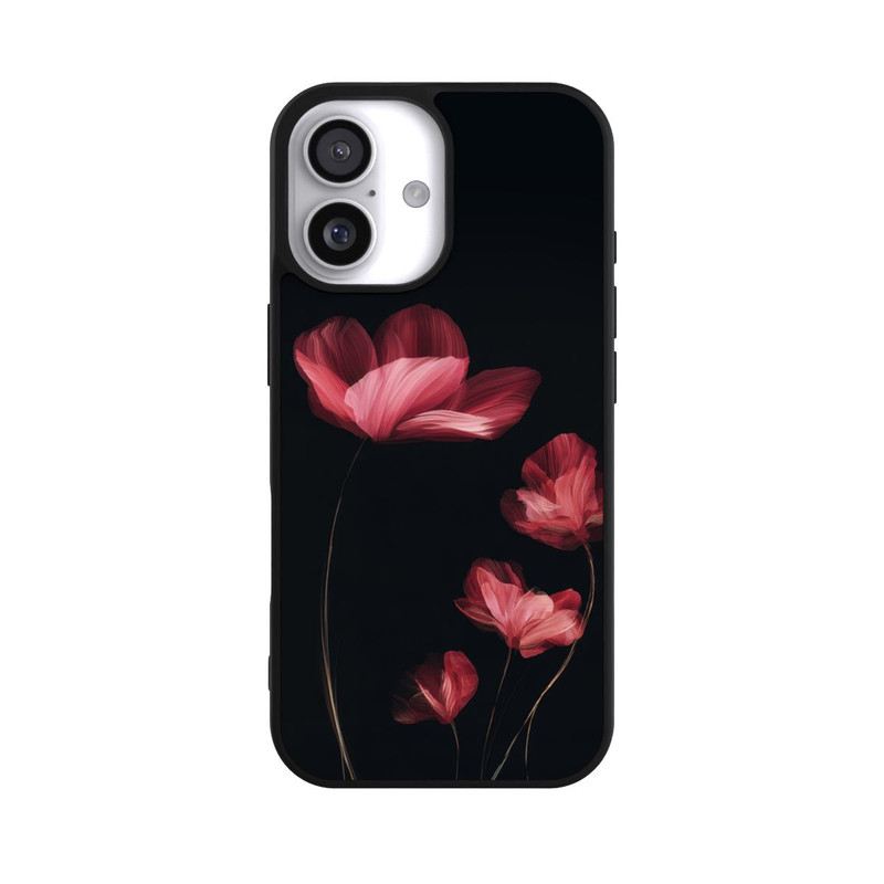 iPhone 17 Base Case Burgunder Blüten schwarz