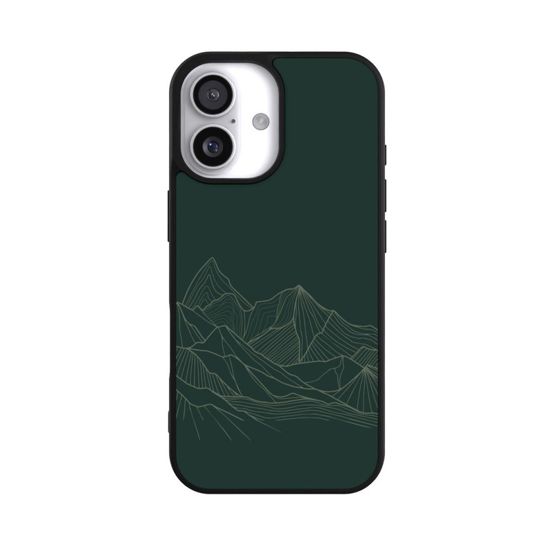 iPhone 17 Base Case Berg Line Art Grün