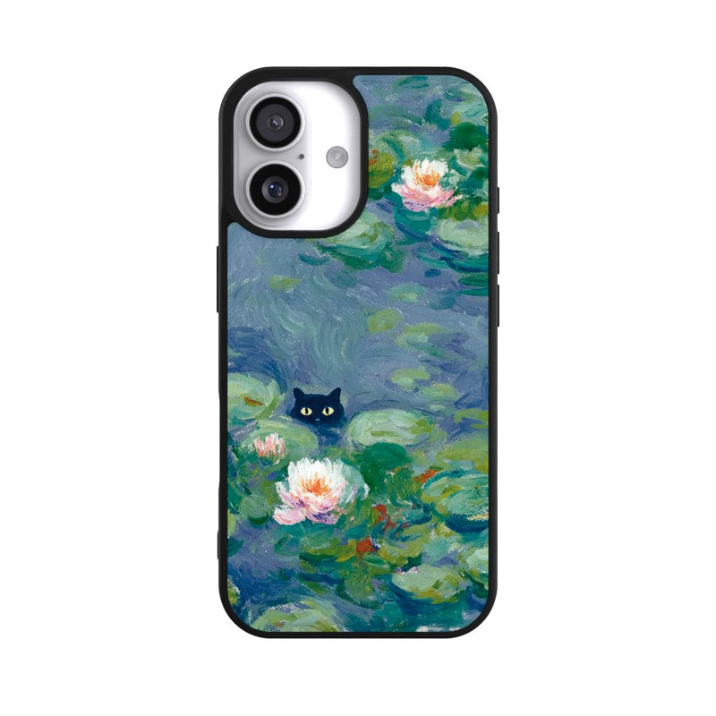 iPhone 17 Base Case Katze im Teich Gemälde Impressionismus