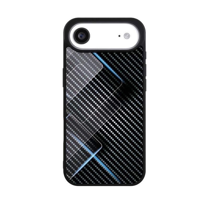 iPhone Air Base Case Blaue Linien auf Karbon