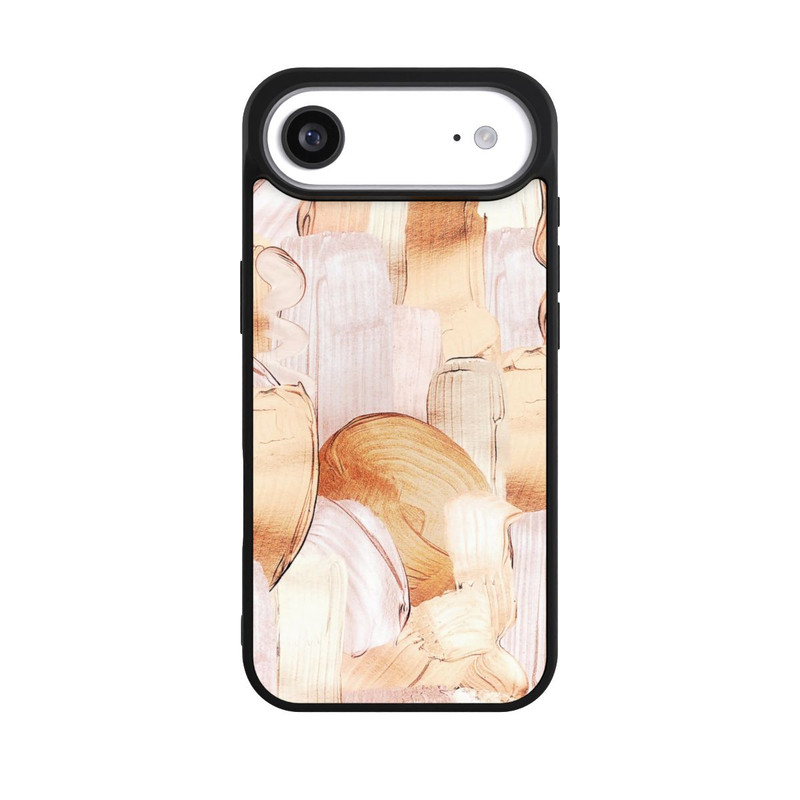 iPhone Air Base Case Weiß/Gold Pinsel Muster