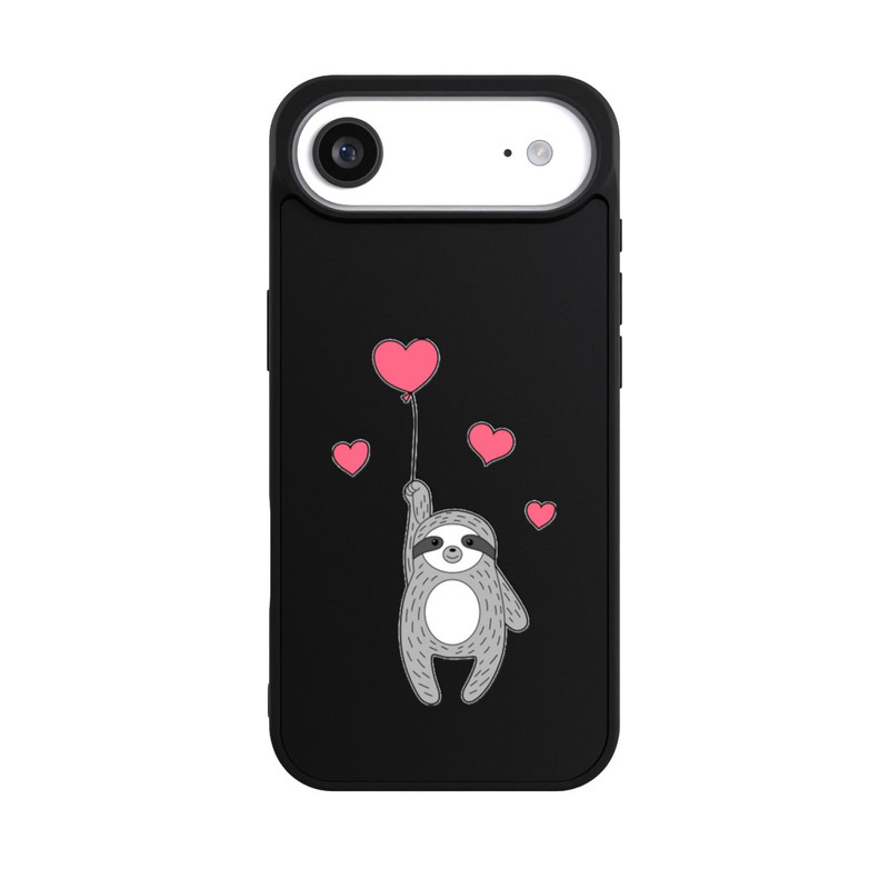 iPhone Air Base Case Faultier mit Herzen transparent