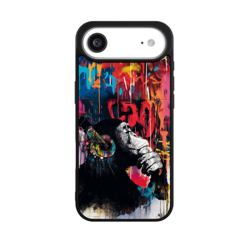 Apple iPhone Air Base Case Affe Stereo Kopfhörer Graffiti Street Art Blau
