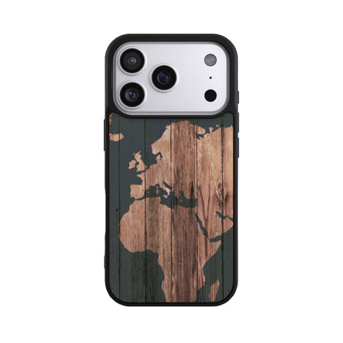 Apple iPhone 17 Pro Base Case Wooden World Map