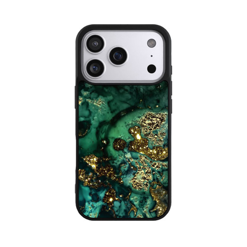 Apple iPhone 17 Pro Base Case Cyan Glitzer Marmorlook