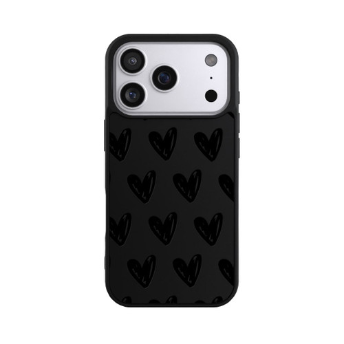 Apple iPhone 17 Pro Base Case Herzen Schwarz ohne Hintergrund