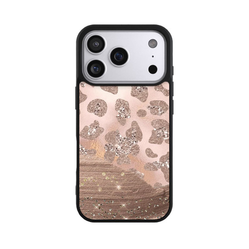 Apple iPhone 17 Pro Base Case Silberner Leoparden Glitzerlook