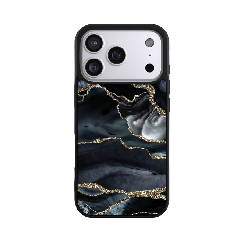 iPhone 17 Pro Base Case Dunkler Marmor Gold Glitzerlook