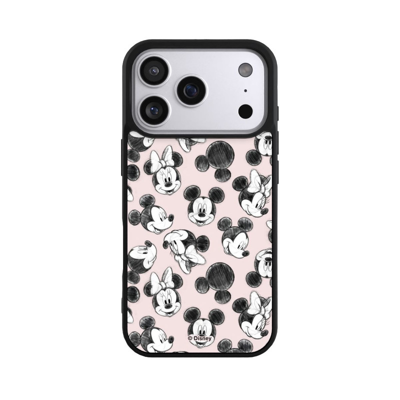 iPhone 17 Pro Base Case Minnie & Mickey Viele Gesichter Pink