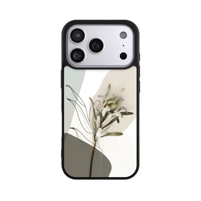 iPhone 17 Pro Base Case Boho Line Art Olivgrün