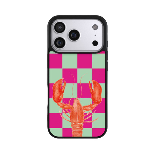 Apple iPhone 17 Pro Base Case Pink Checkers Lobster