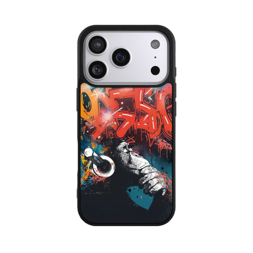 Apple iPhone 17 Pro Base Case Affe Stereo Kopfhörer Graffiti Street Art