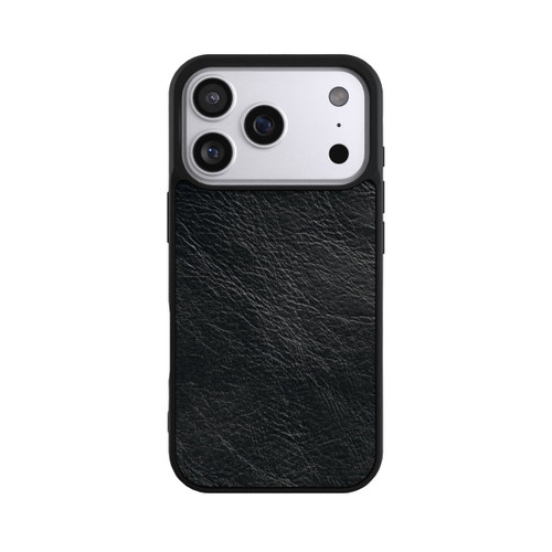 Apple iPhone 17 Pro Base Case Schwarzer Lederlook Hintergrund